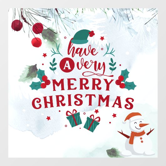 Vroegere kerstfeestdag raamsticker (Vel)