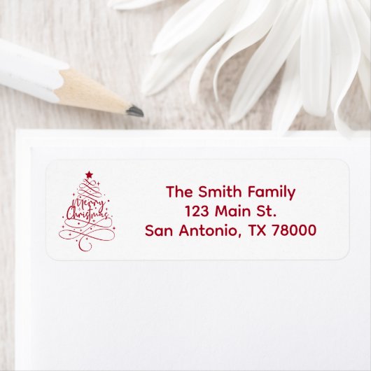 Vroegere kerstfeestdag — Retouradres Etiket (Insitu)