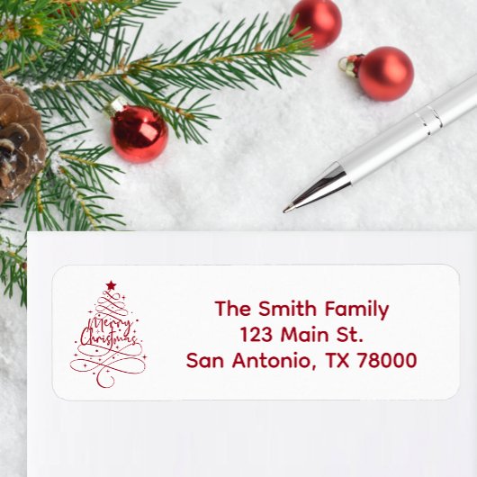 Vroegere kerstfeestdag — Retouradres Etiket