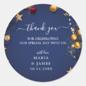 Vroegere kerstfeestdag ronde sticker (Voorkant)