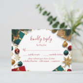 Vroegere kerstfeestdag RSVP kaartje (Staand voorkant)