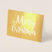 Vroegere kerstfeestdag Typografie Gold Foil Folie Kaarten (Voorkant)