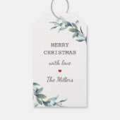 Vroegere kerstfeestdag winterkleerwas cadeaulabel (Achterkant)