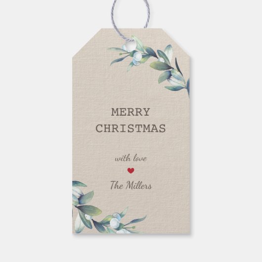 Vroegere kerstfeestdag winterkleerwas cadeaulabel (Achterkant)