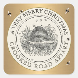 Vroegere kerstfeestdagen en piraatetiketten vierkante sticker