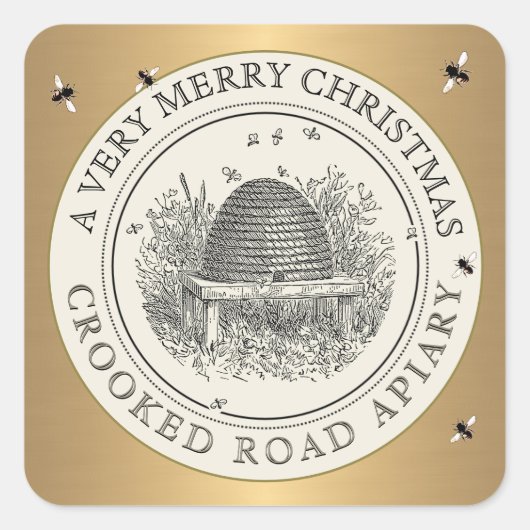 Vroegere kerstfeestdagen en piraatetiketten vierkante sticker (Voorkant)