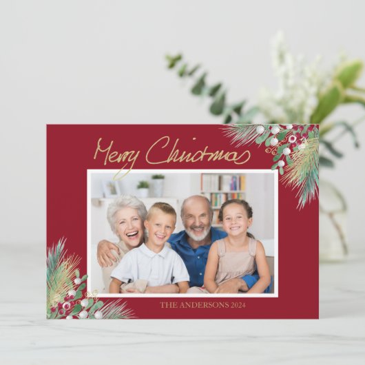 Vroegere kerstfeestdagen feestdagenkaart (Staand voorkant)