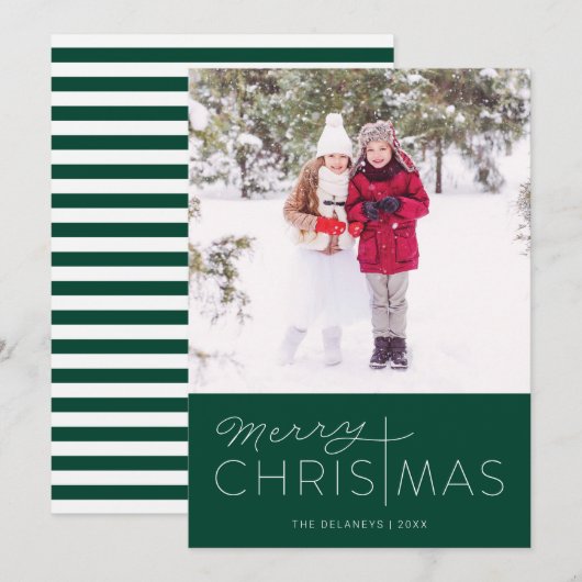 Vroegere kerstfeestdagen met feestelijke fotokaart feestdagenkaart (Voorkant / Achterkant)