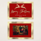Vroegere kerstfeestelijke foto Rood Visitekaartje (Voorkant /achterkant)