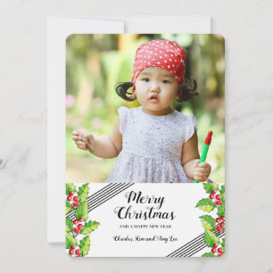 Vroegere kerstfeestelijke fotokaart kaart