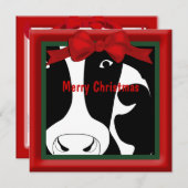 Vroegere kerstfeestelijke Koe Feestdagenkaart (Voorkant / Achterkant)