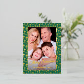 Vroegere kerstfeestelijke kruisgroene aangepaste f folie feestdagen briefkaart (Staand Voorkant)