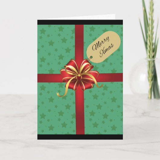 Vroegere kerstfeestkaart voor cadeau bedankkaart (Voorkant)