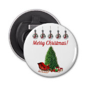Vroegere kerstflesopener button flesopener (Voorkant)