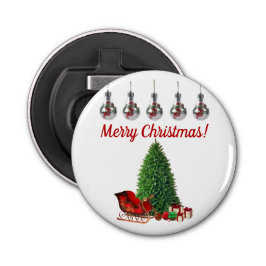 Vroegere kerstflesopener button flesopener