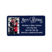 Vroegere kerstfoto 4-lijn Terugzendadres label (Voorkant)