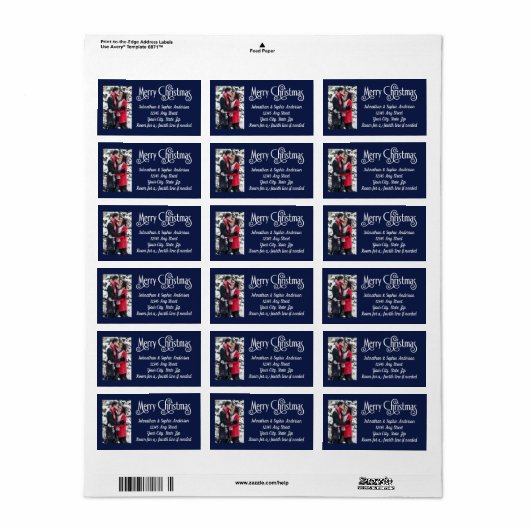 Vroegere kerstfoto 4-lijn Terugzendadres label (Full Sheet)