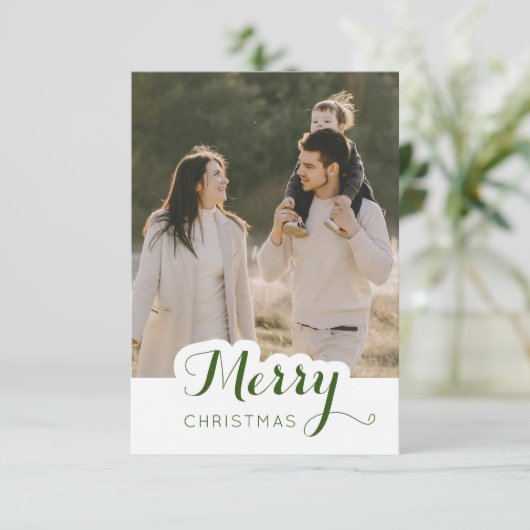 Vroegere kerstfoto bedankkaart (Staand voorkant)