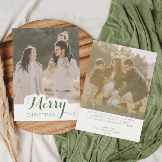 Vroegere kerstfoto bedankkaart