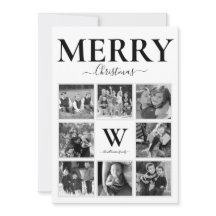Vroegere kerstfoto Collage Monogram Black White