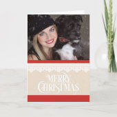 Vroegere kerstfoto feestdagen kaart (Voorkant)