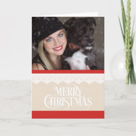 Vroegere kerstfoto feestdagen kaart