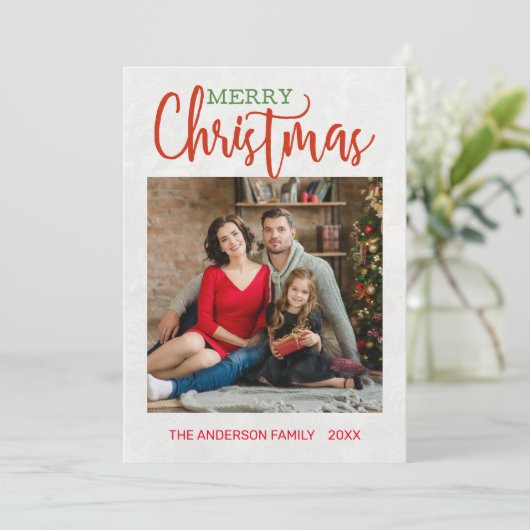 Vroegere kerstfoto kaart (Staand voorkant)