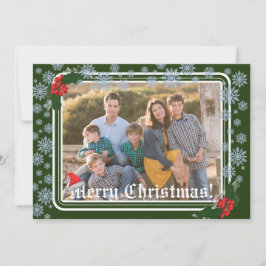 Vroegere kerstfoto met kerstkaart