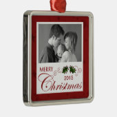 Vroegere kerstfoto's per jaar metalen ornament (Rechts)