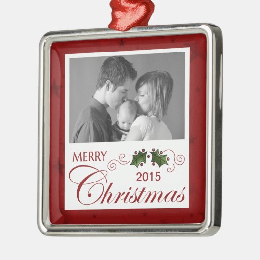 Vroegere kerstfoto's per jaar metalen ornament (Links)