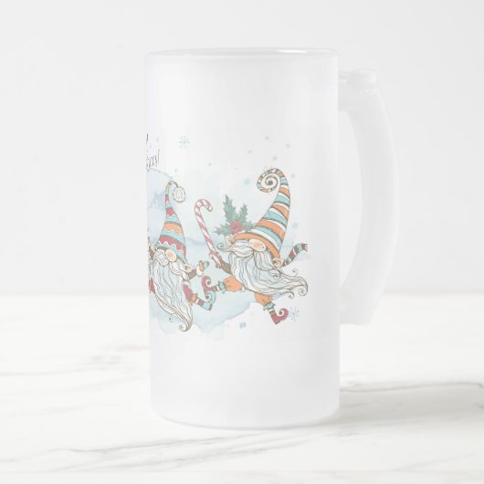 Vroegere kerstgnomen Mok van glas (Voorkant rechts)