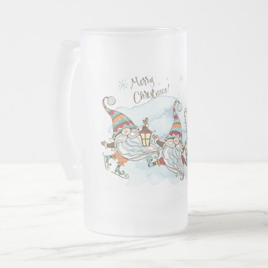 Vroegere kerstgnomen Mok van glas (Voorkant links)