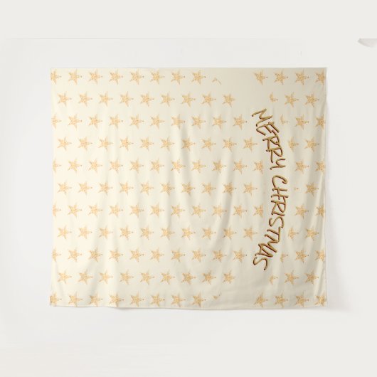 Vroegere kerstgouden sterren Achtergrond Wandkleed (Voorkant (horizontaal))