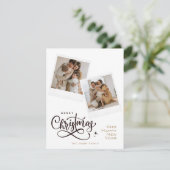 Vroegere kerstgrijze feestdag feestdagenkaart (Staand voorkant)