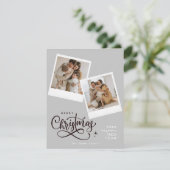 Vroegere kerstgrijze feestdag feestdagenkaart (Staand voorkant)