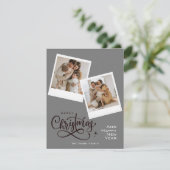 Vroegere kerstgrijze feestdag feestdagenkaart (Staand voorkant)