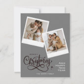 Vroegere kerstgrijze feestdag feestdagenkaart (Voorkant)