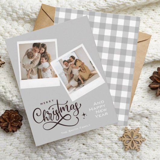 Vroegere kerstgrijze feestdag feestdagenkaart