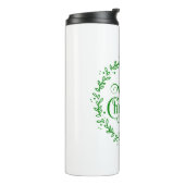 Vroegere kerstgroen thermosbeker (Gedraaid links)