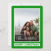 Vroegere kerstgroene moderne digitale tekenlijnen  feestdagenkaart (Voorkant)