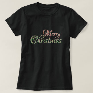 Vroegere kerstgroene rode gouden tekst t-shirt
