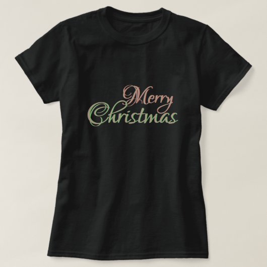 Vroegere kerstgroene rode gouden tekst t-shirt (Design voorkant)
