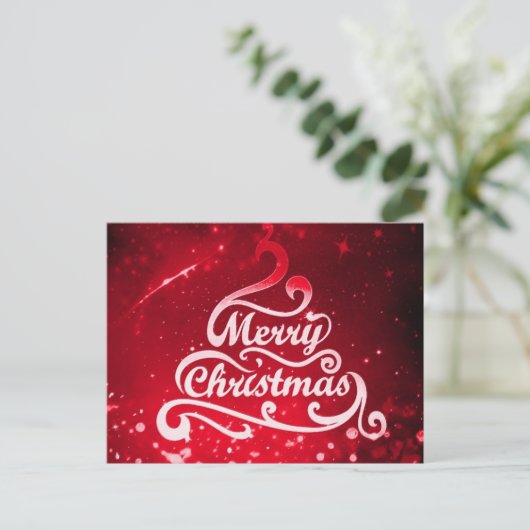 Vroegere kerstgroet feestdagenkaart (Staand voorkant)