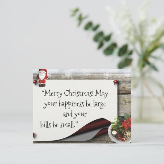 Vroegere kerstgroet feestdagenkaart (Staand voorkant)