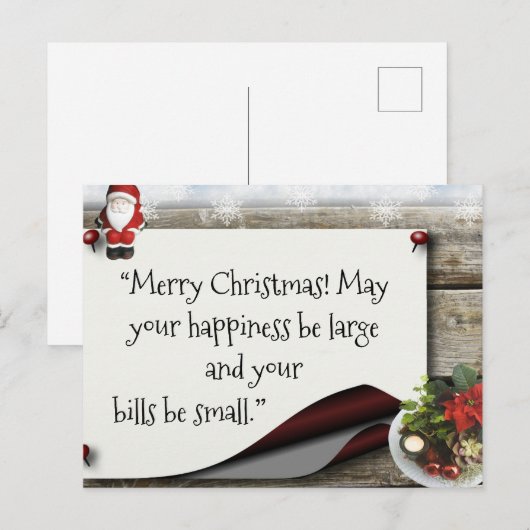 Vroegere kerstgroet feestdagenkaart (Voorkant / Achterkant)