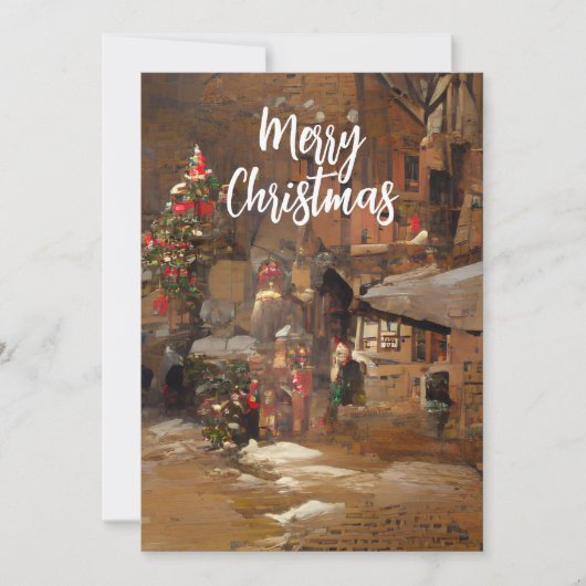 Vroegere kerstgroet feestdagenkaart (Voorkant)