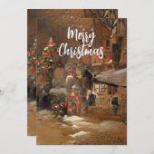 Vroegere kerstgroet feestdagenkaart (Voorkant / Achterkant)