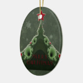 Vroegere kerstgroet - Fractal Tree en Star Keramisch Ornament (Links)