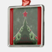 Vroegere kerstgroet - Fractal Tree en Star Metalen Ornament (Links)