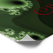 Vroegere kerstgroet - Fractal Tree en Star Poster (Hoek)